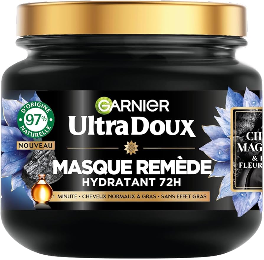 ULTRA DOUX Masque Remède Hydratant au Charbon 340 ml