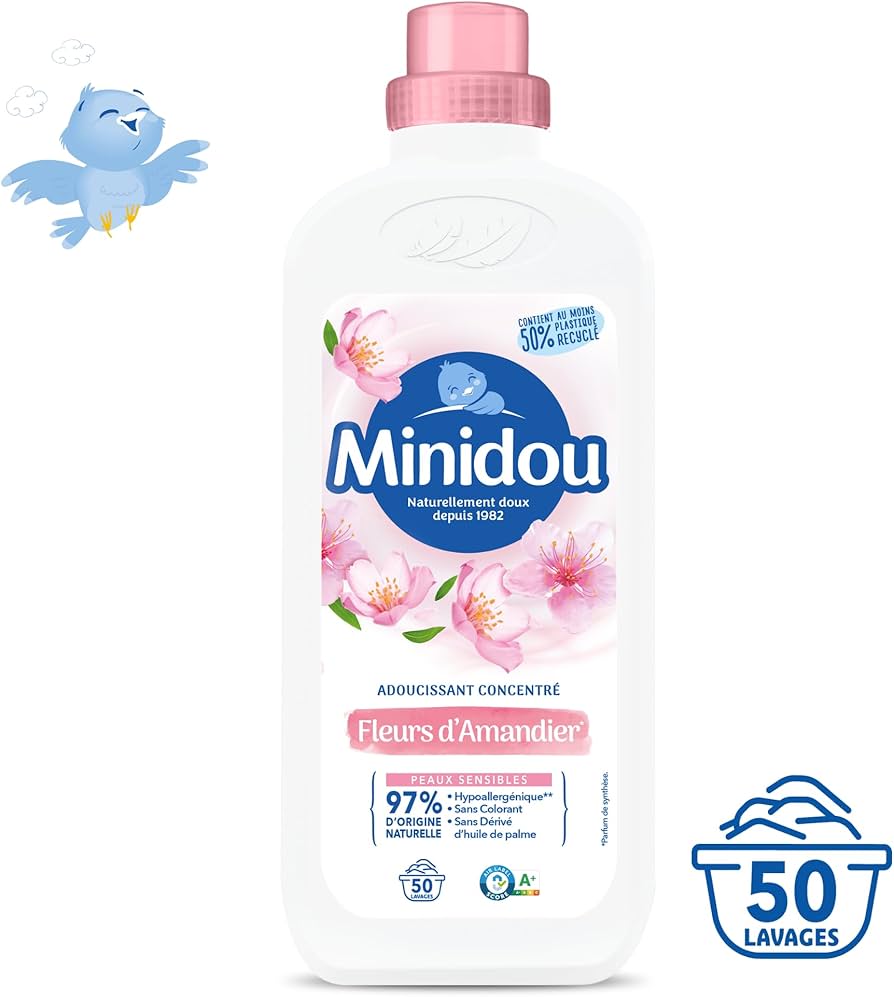 MINIDOU Assouplissant Fleur d'Amandier 1 L - 50 Lavages