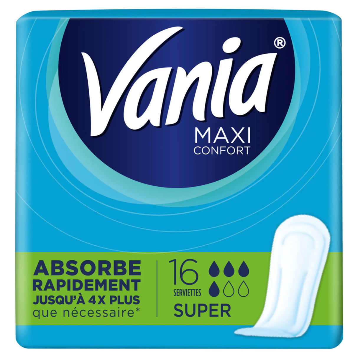 VANIA Serviettes Maxi Normal Super 16 Pièces