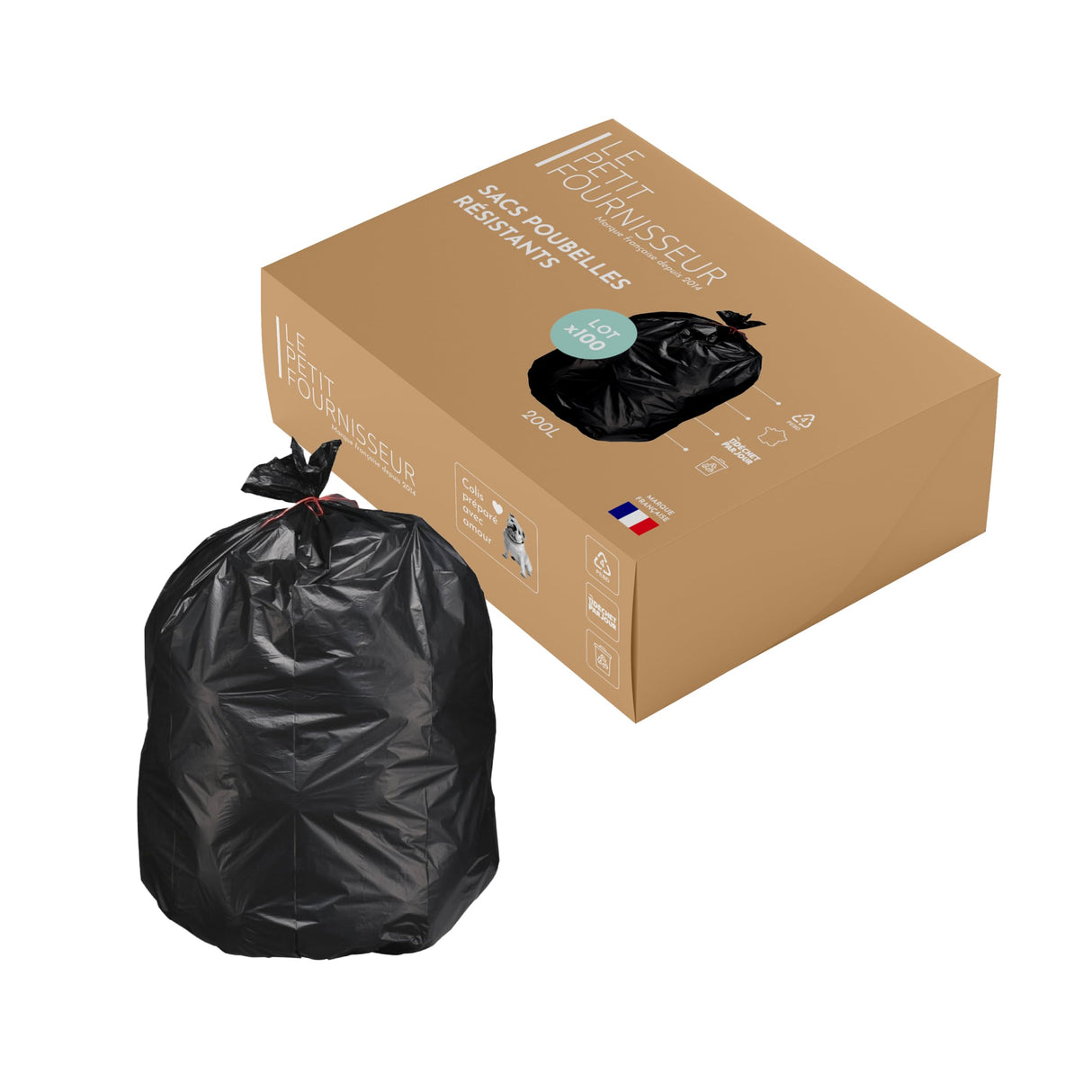 SOFA PLAST Sacs Poubelle Noir 200 L Lot de 10