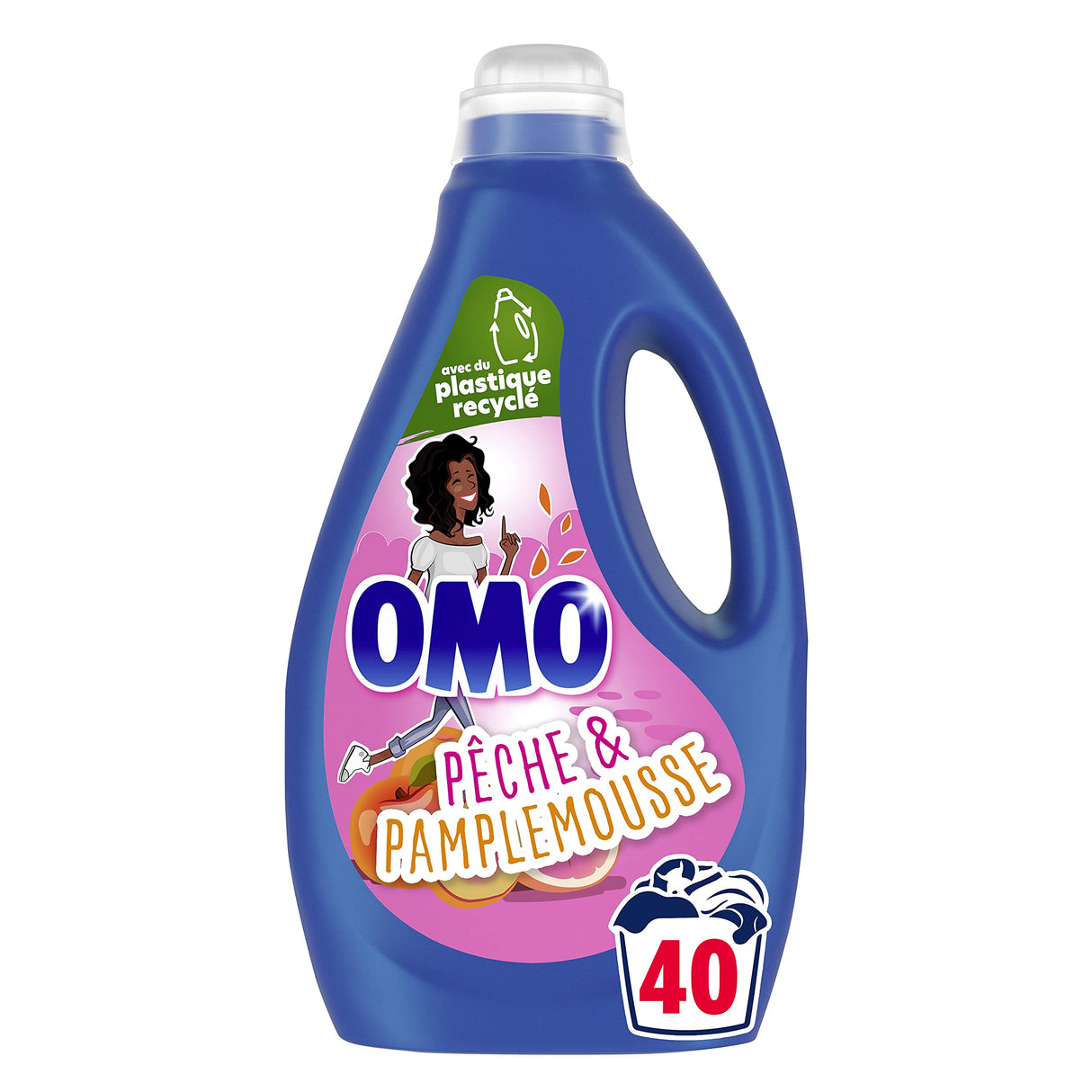 OMO Lessive Liquide Parfum Pêche 40 Lavages 1,8 L