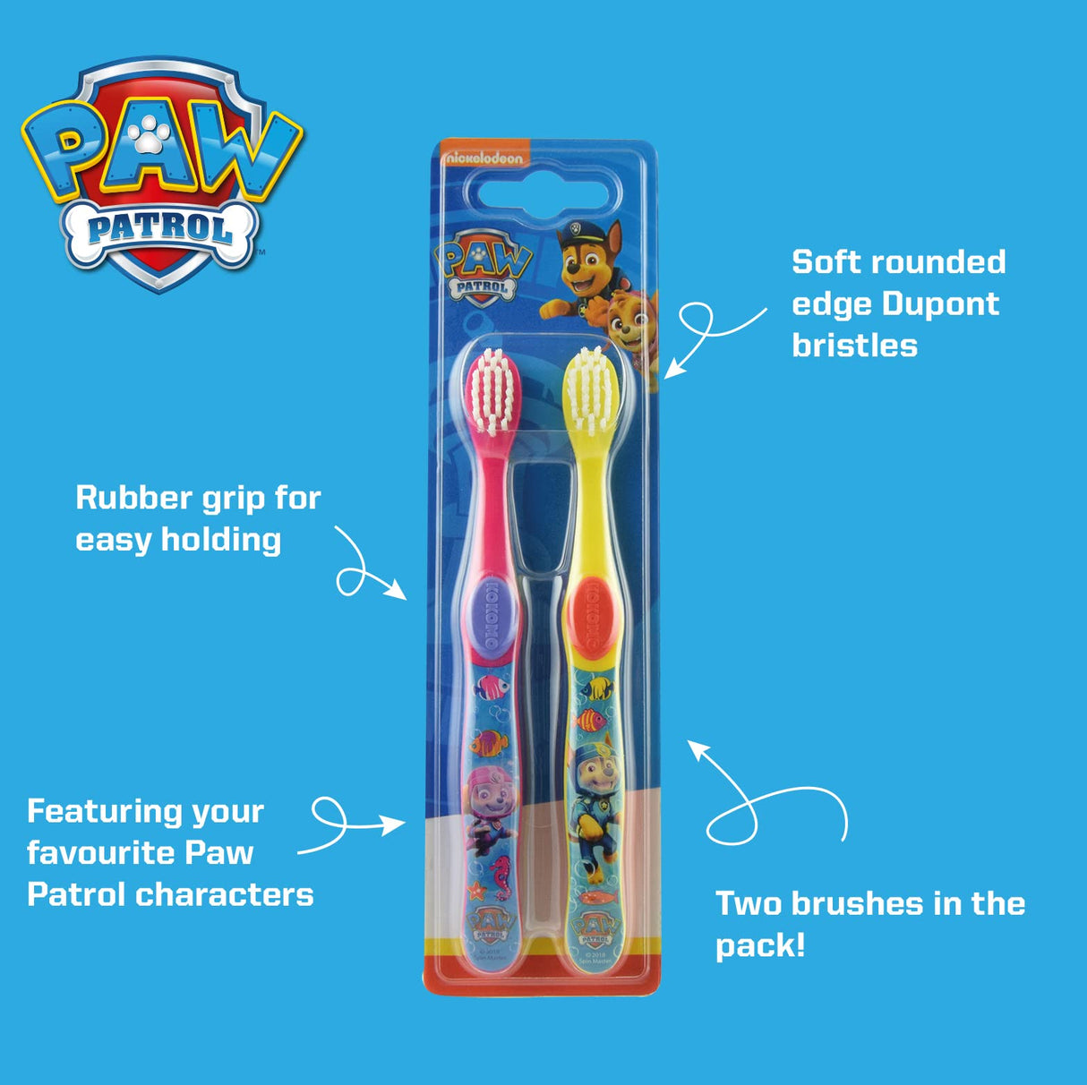 PAW PATROL Brosse à Dents Garçon Pack de 4 x 12