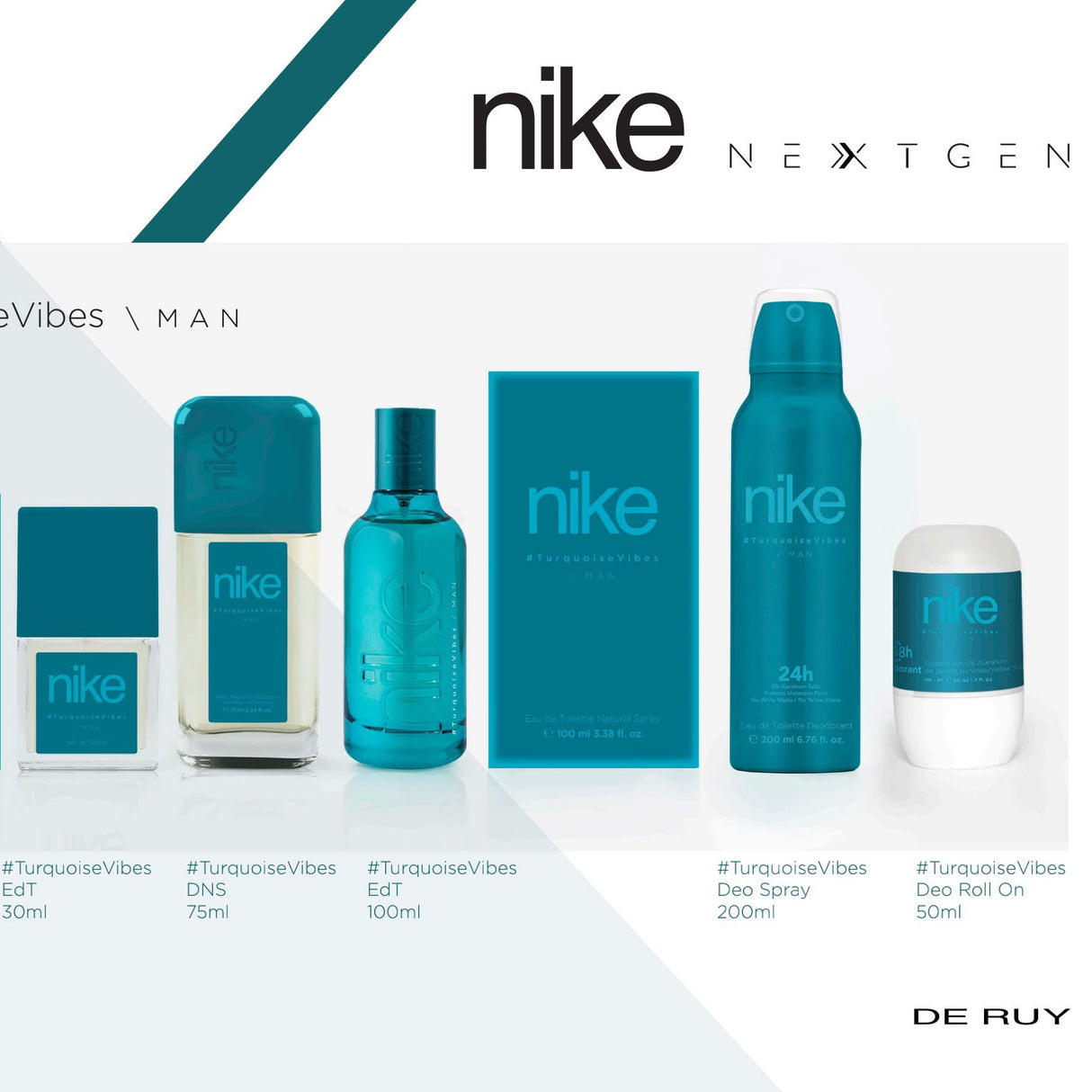 NIKE Turquoise Vibes Homme Coffret EDT 100ml + Déo 200ml