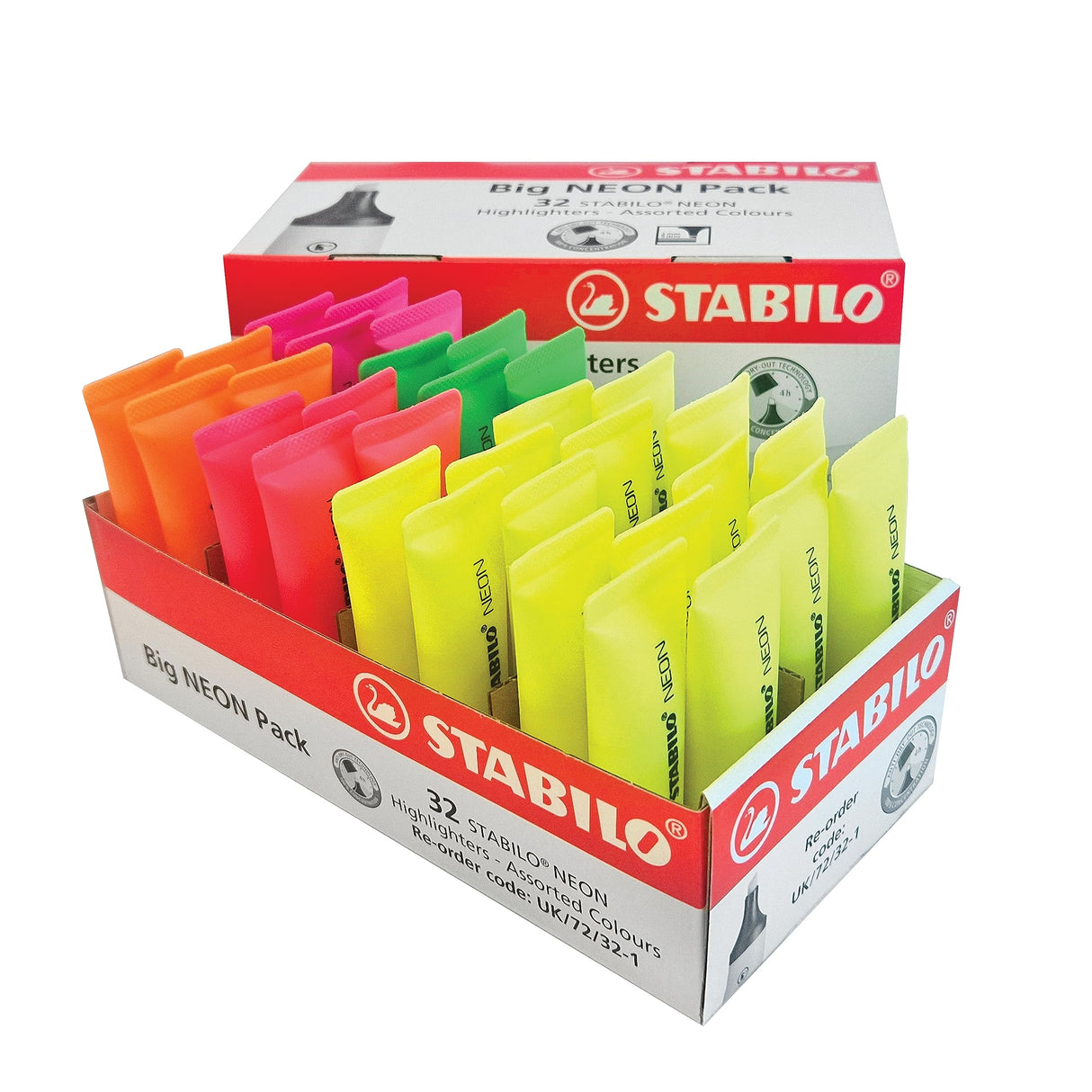 STABILO Surligneurs Tubes Néon Lot de 5