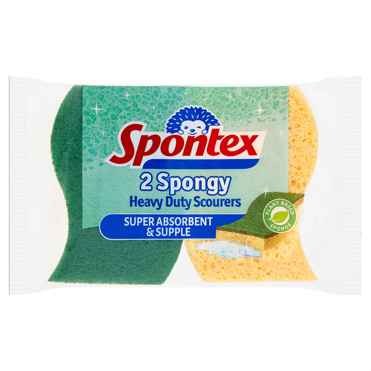 SPONTEX Éponge Grattante Cellulose Stay Clean Lot de 2