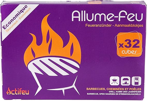 ACTIFEU Cubes Allume-feu Kérosène Lot de 32