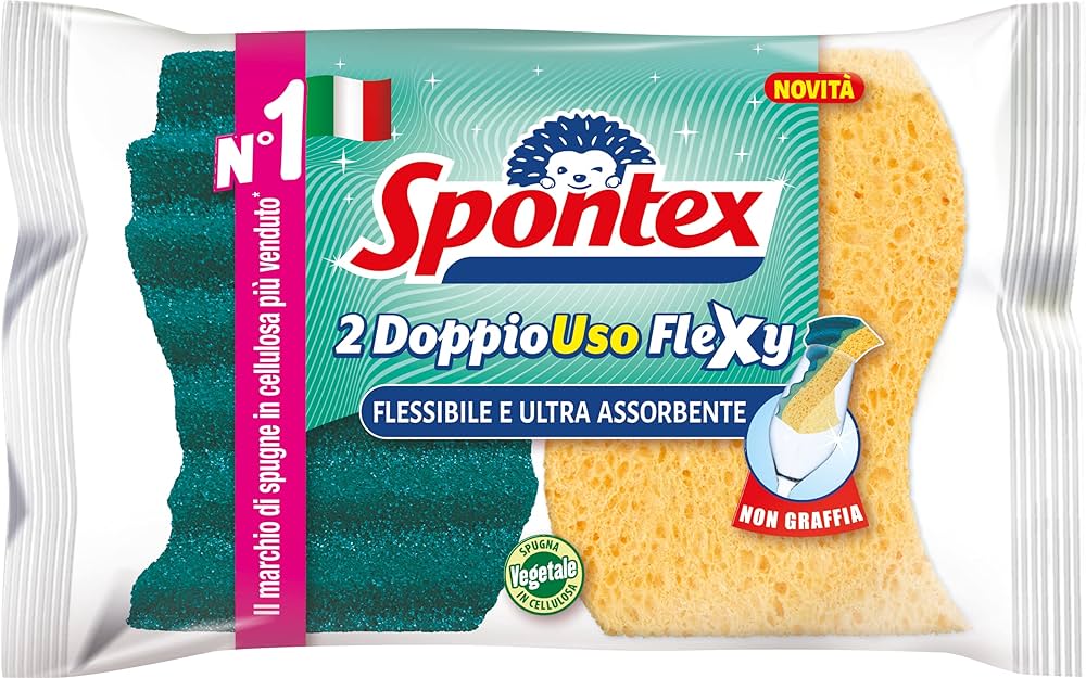 SPONTEX Éponge Grattante Cellulose Lot de 2