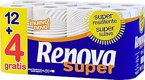 RENOVA Papier Hygiénique OLE 12+4 Rouleaux 2 Plis