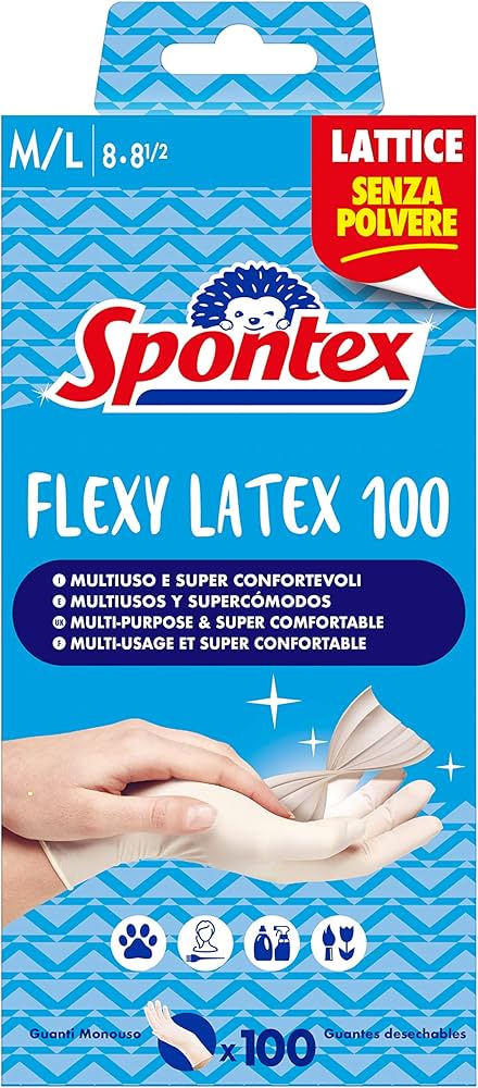 SPONTEX Gants Latex Naturel