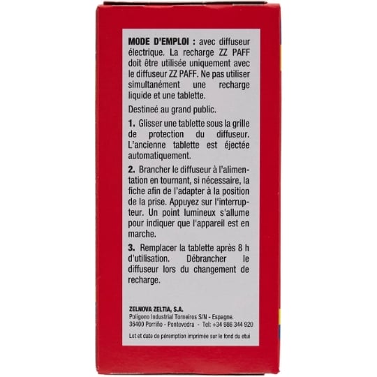 Insecticide recharge tablettes anti-moustiques ZZ PAFF