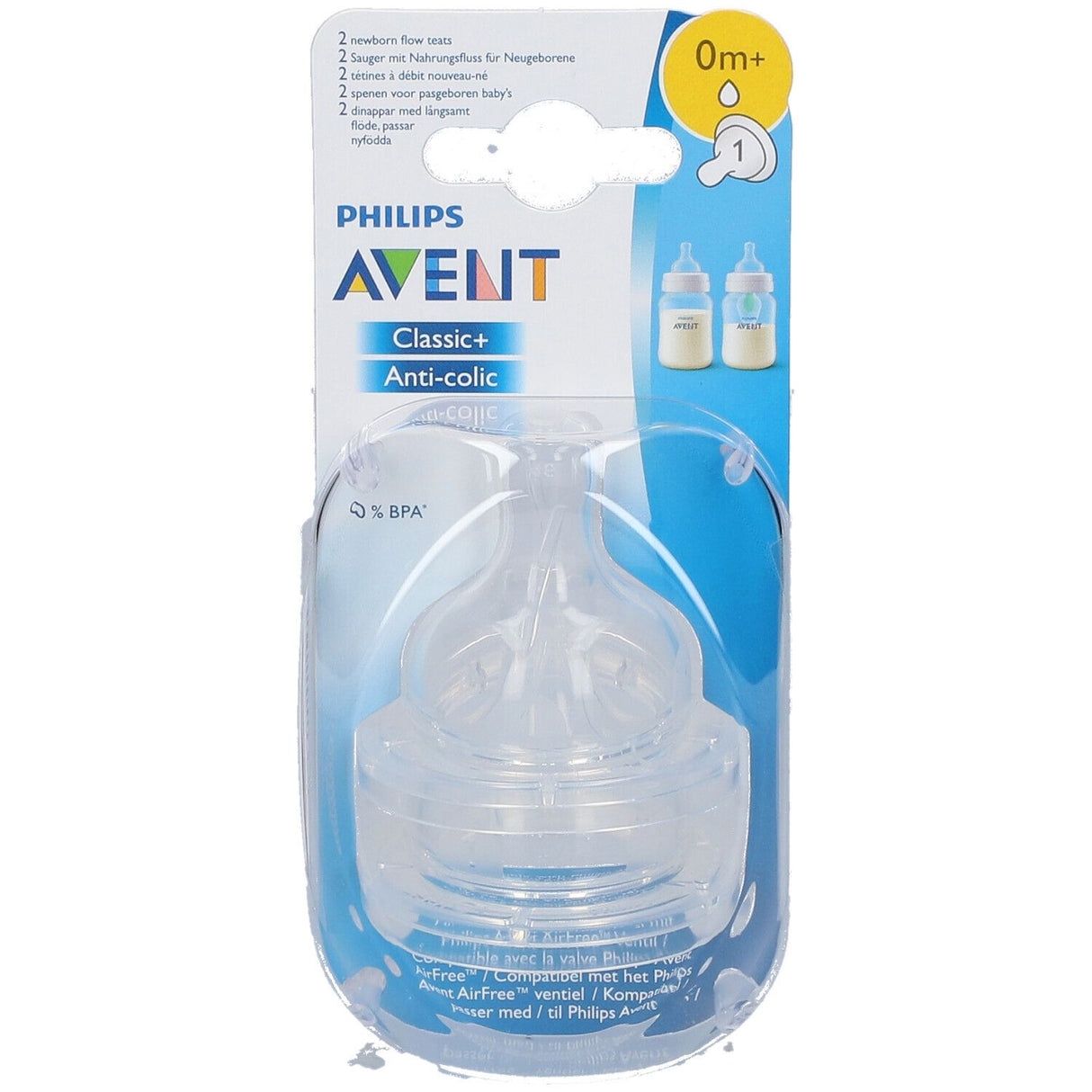 AVENT Tétine Classic+ Anti-Colique 0 mois+