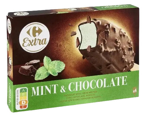 CARREFOUR EXTRA Bâtonnets Glacés Menthe Chocolat Pack de 4 290g