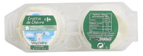 CARREFOUR Crottin de Chèvre Pack de 2x60g