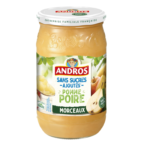 ANDROS Compote Pomme-Poire Morceaux Sans Sucres Ajoutés 695g