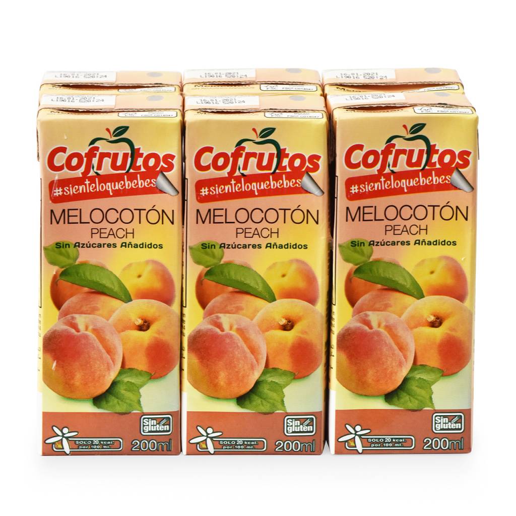 COFRUTOS Nectar de Pêche Sans Sucre Ajouté 200ml