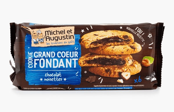 MICHEL & AUGUSTIN Super Cookies Cœur Fondant Chocolat Lait-Noisettes 180g