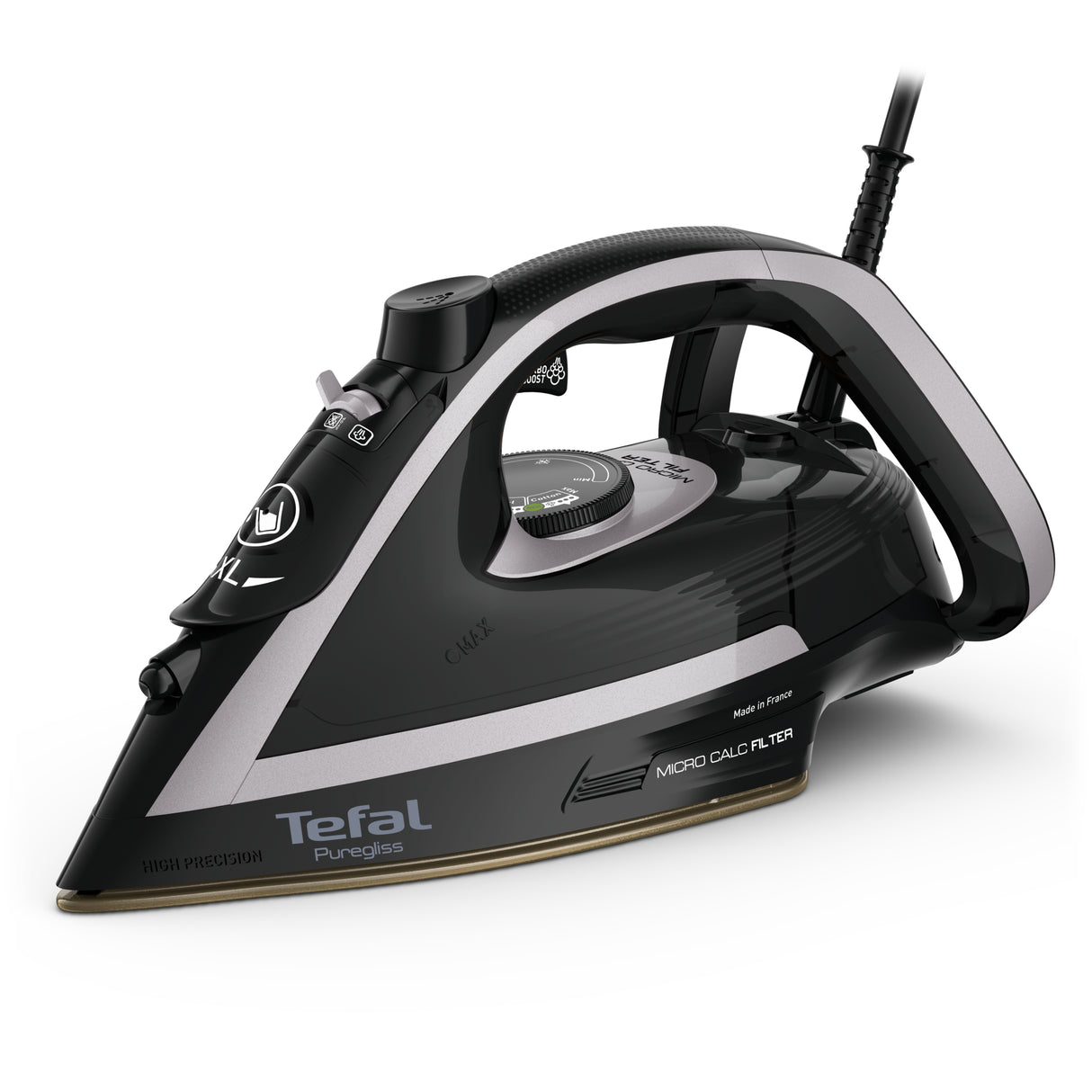 TEFAL Fer à Repasser Turbo Pro Anti-Calc Durilium Airglide FV8062E0