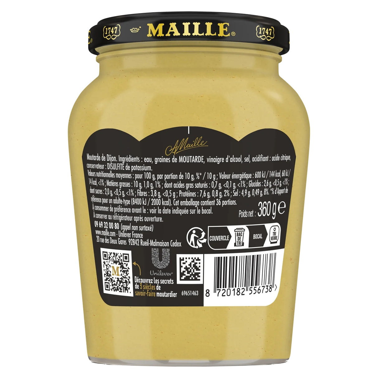 MAILLE Moutarde Fine de Dijon L'Originale 360g