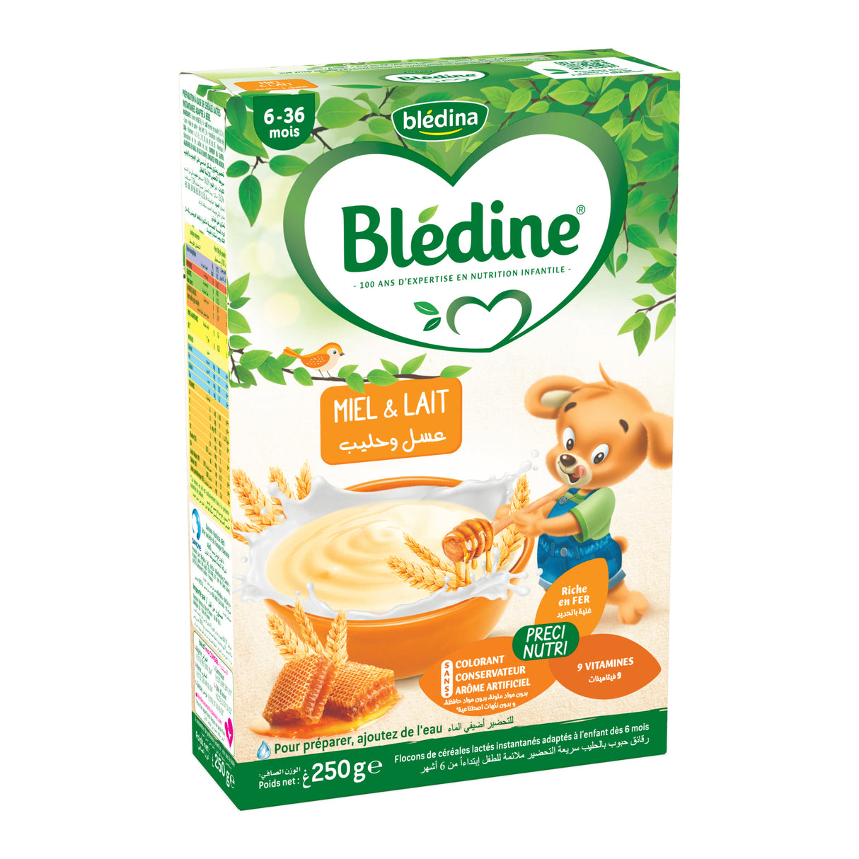 BLEDINE Céréales Lactées Miel et Lait 250g