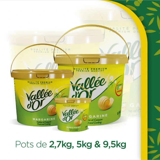 VALLÉE D'OR Margarine Professionnelle Seau 9,5 kg