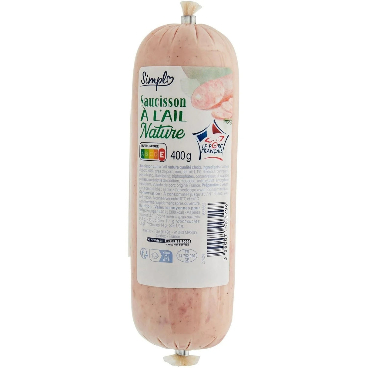 MOLA Saucisson à l'Ail Nature 400g