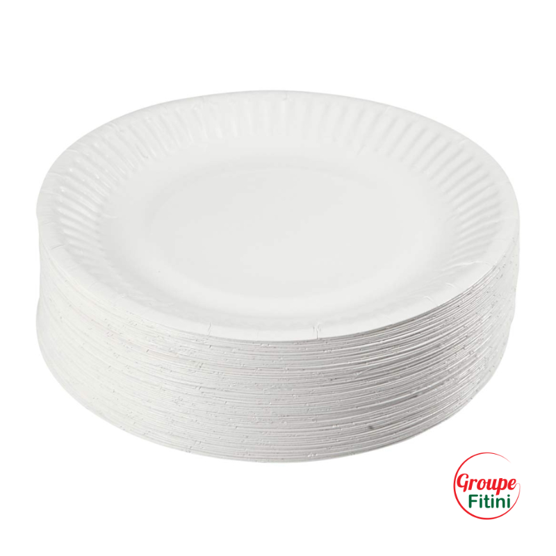 GPI Assiette Plastique Blanche 23 cm Lot de 50