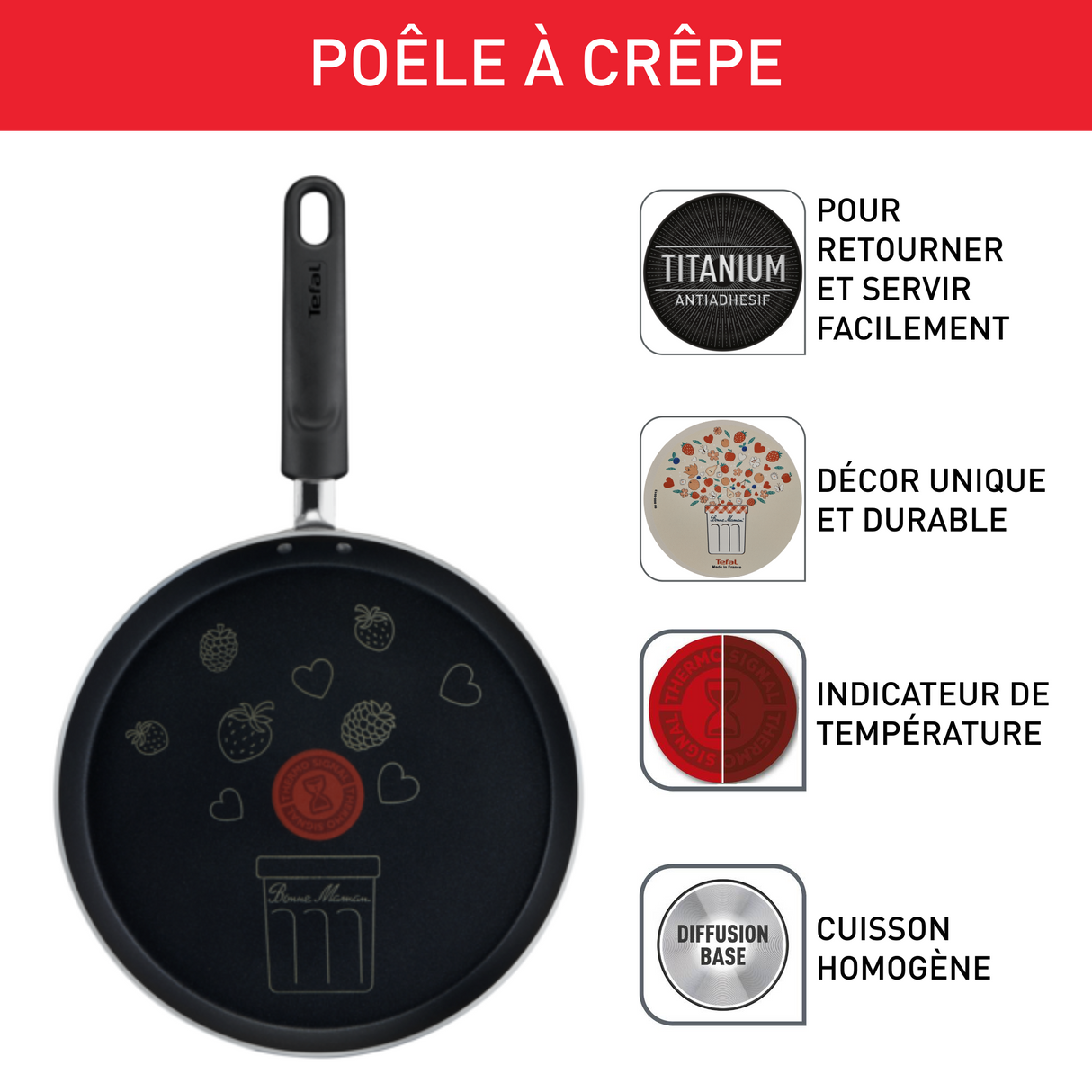 TEFAL Bonne Maman Crêpière 25cm B6841002