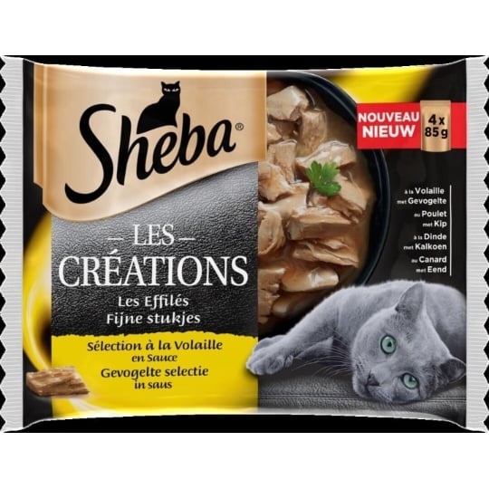 Pâtée Sheba Les Créations En Sauce Chat Sélection À La Volaille - Sachets 4 X 85 G