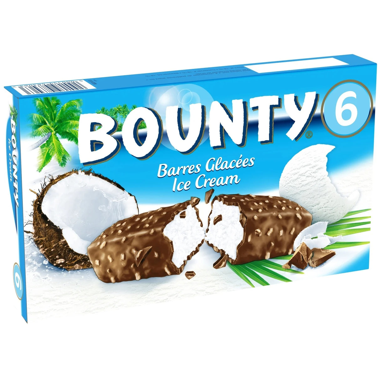 BOUNTY Barres Glacées Noix de Coco Boîte de 6 234g