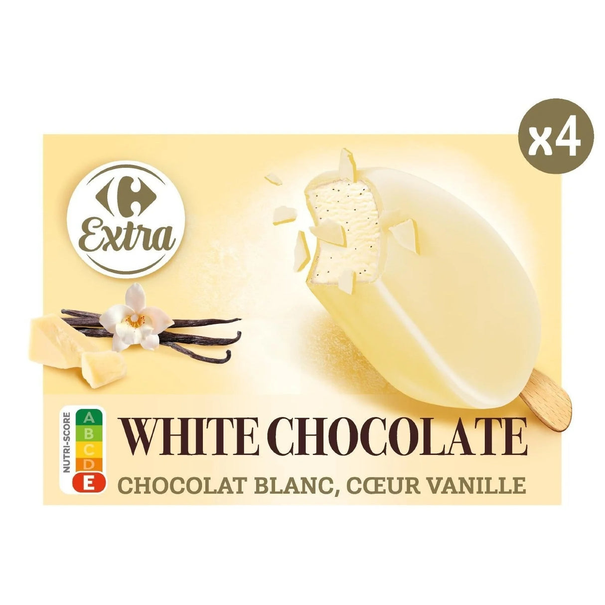 CARREFOUR Bâtonnets Géants Chocolat Blanc Pack de 4 300 g