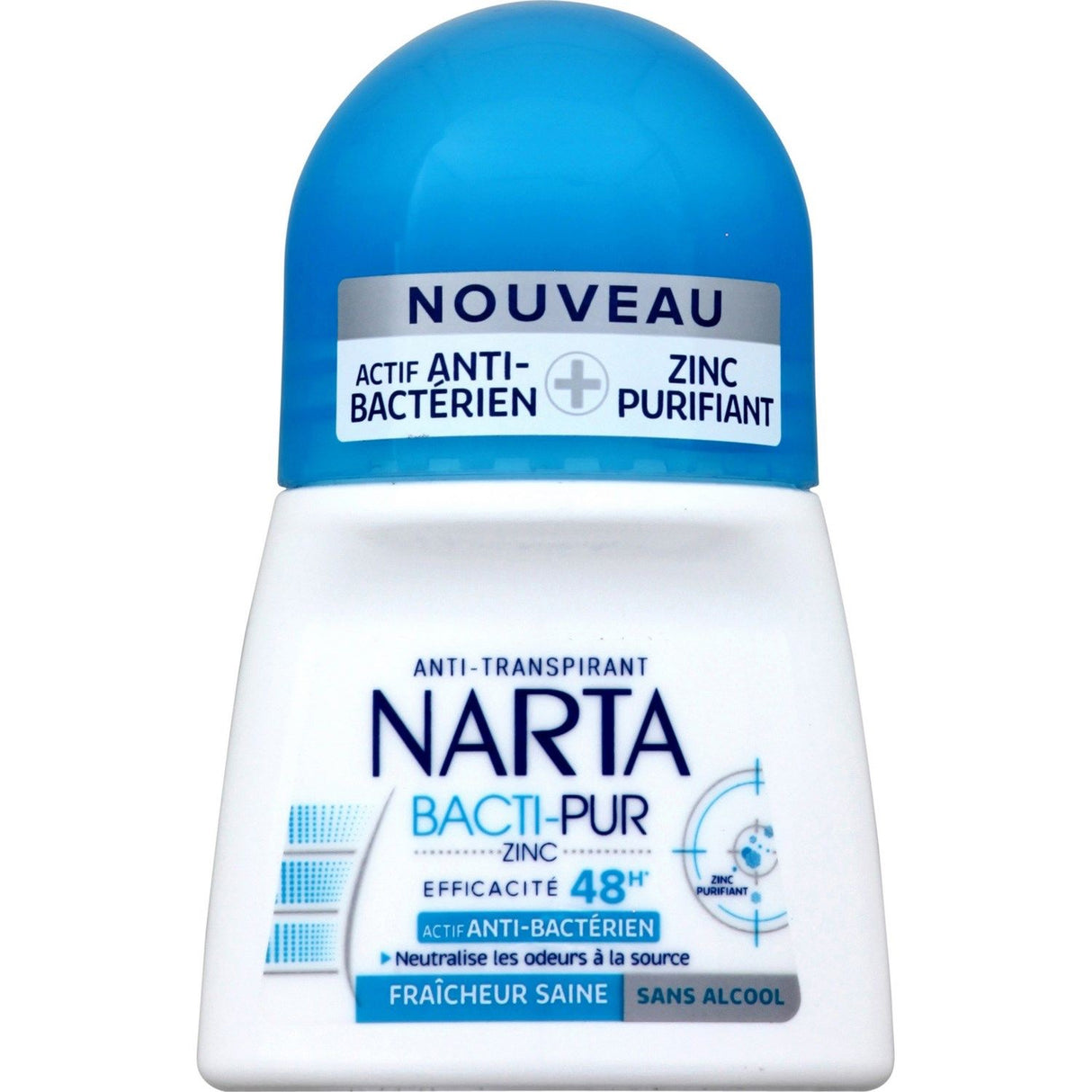 NARTA Déodorant Roll-On Bacti-Pur Zinc Femme 50 ml