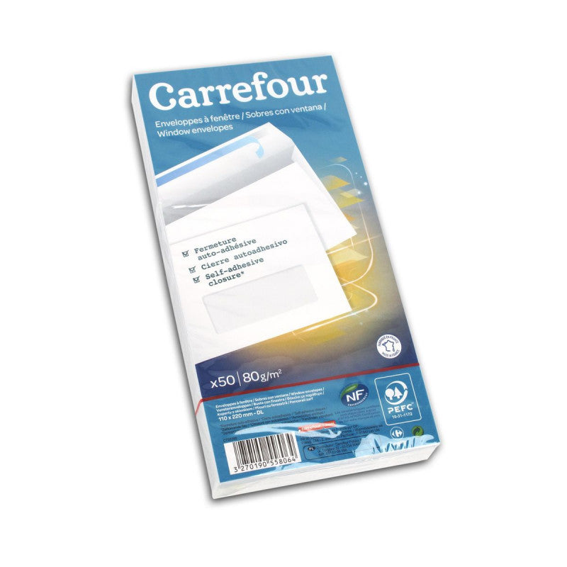 CARREFOUR Enveloppes 110 x 220 mm