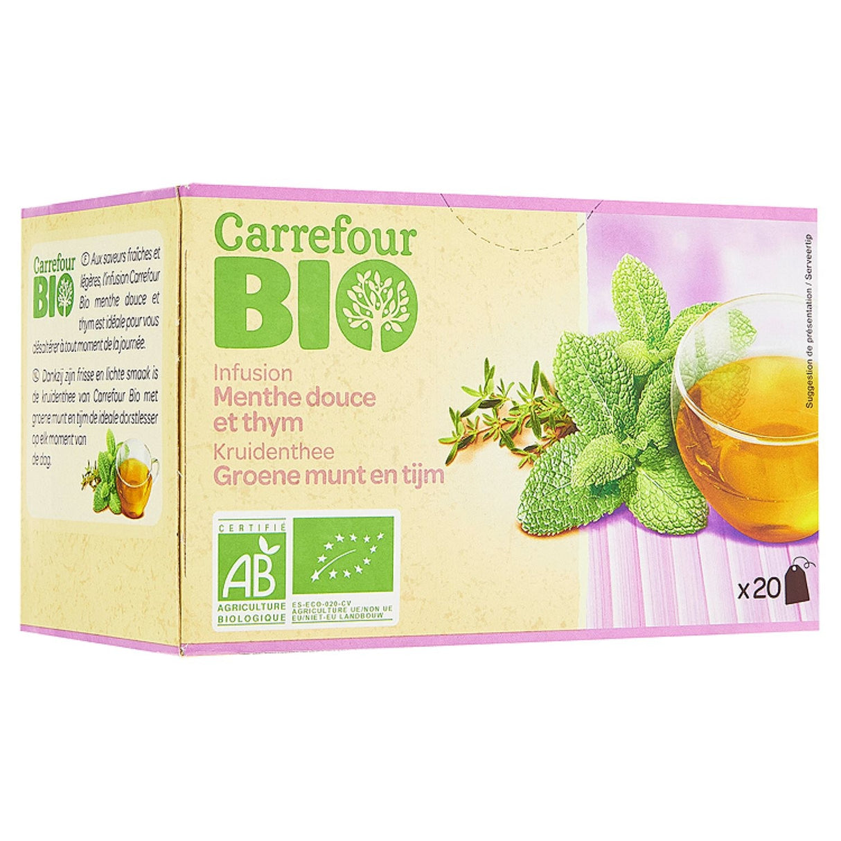 CARREFOUR BIO Infusion Thym et Menthe 30g