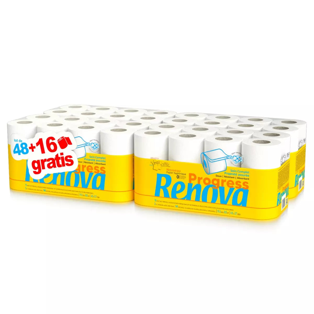 RENOVA Papier Hygiénique OLE Pack de 48 Rouleaux