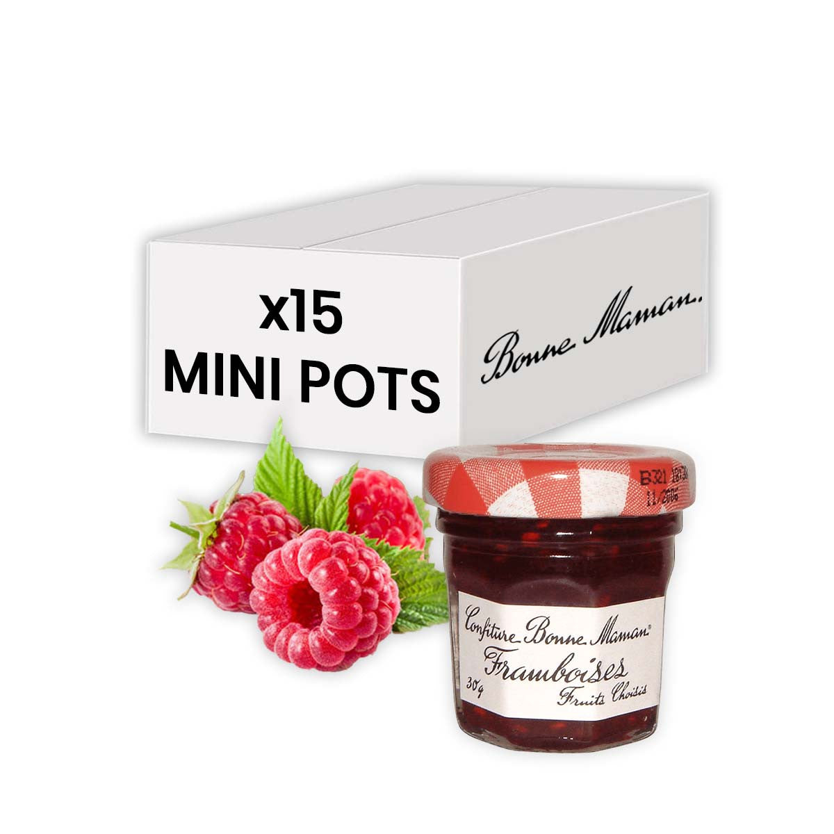 BONNE MAMAN Confiture de Framboises Lot de 15 x 30 g