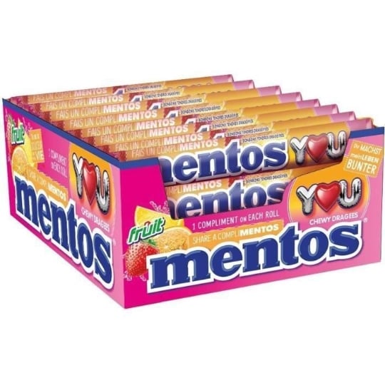 Mentos Boîte De 40 Rouleaux - Fruit Complimentos