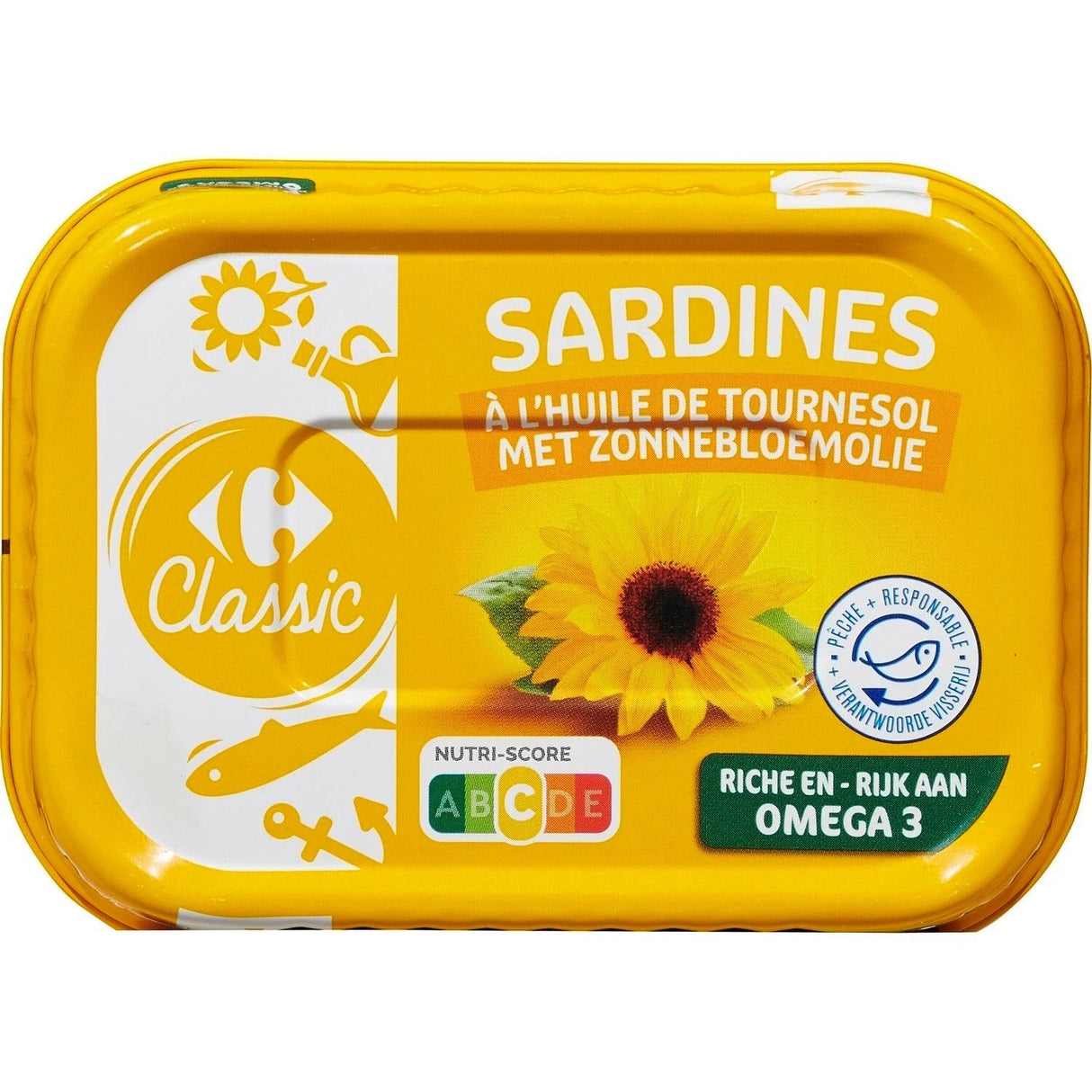 CARREFOUR Sardines à l'Huile de Tournesol Format 1/5