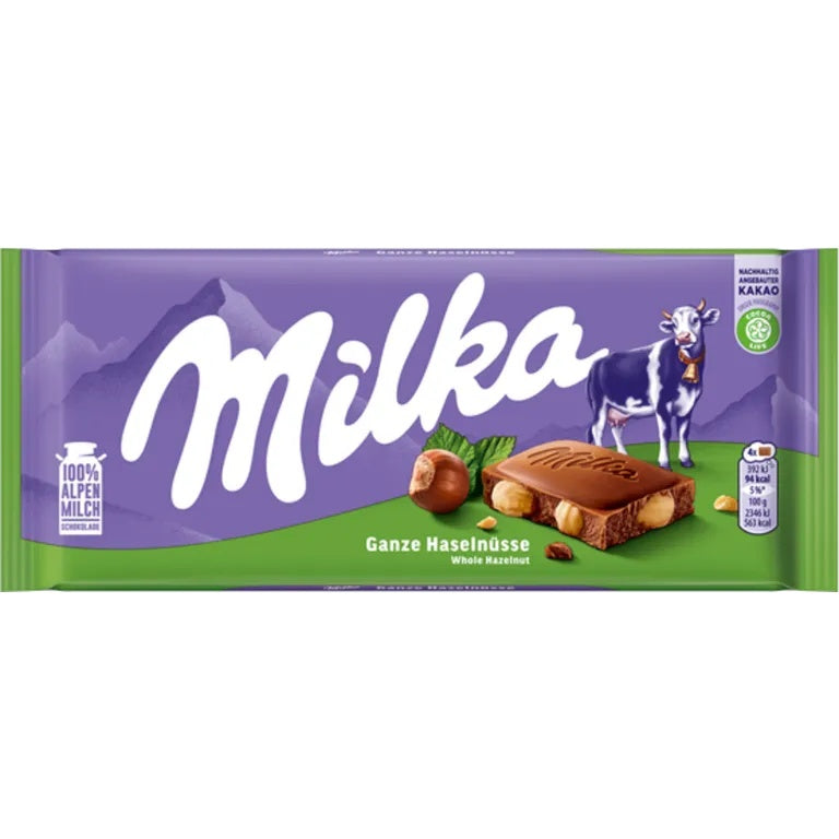 MILKA Tablette Chocolat Lait Noisettes Entières 100g