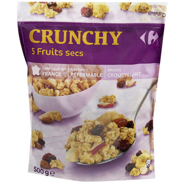 CARREFOUR Céréales Crunchy 5 Fruits Secs 500 g