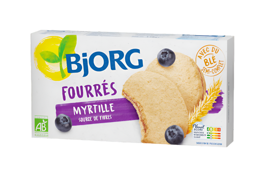 BJORG Biscuits Fourrés Myrtilles Bio 175g