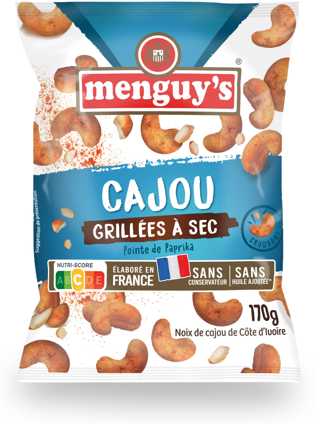 MENGUY'S Noix de Cajou Grillées à Sec 170 g