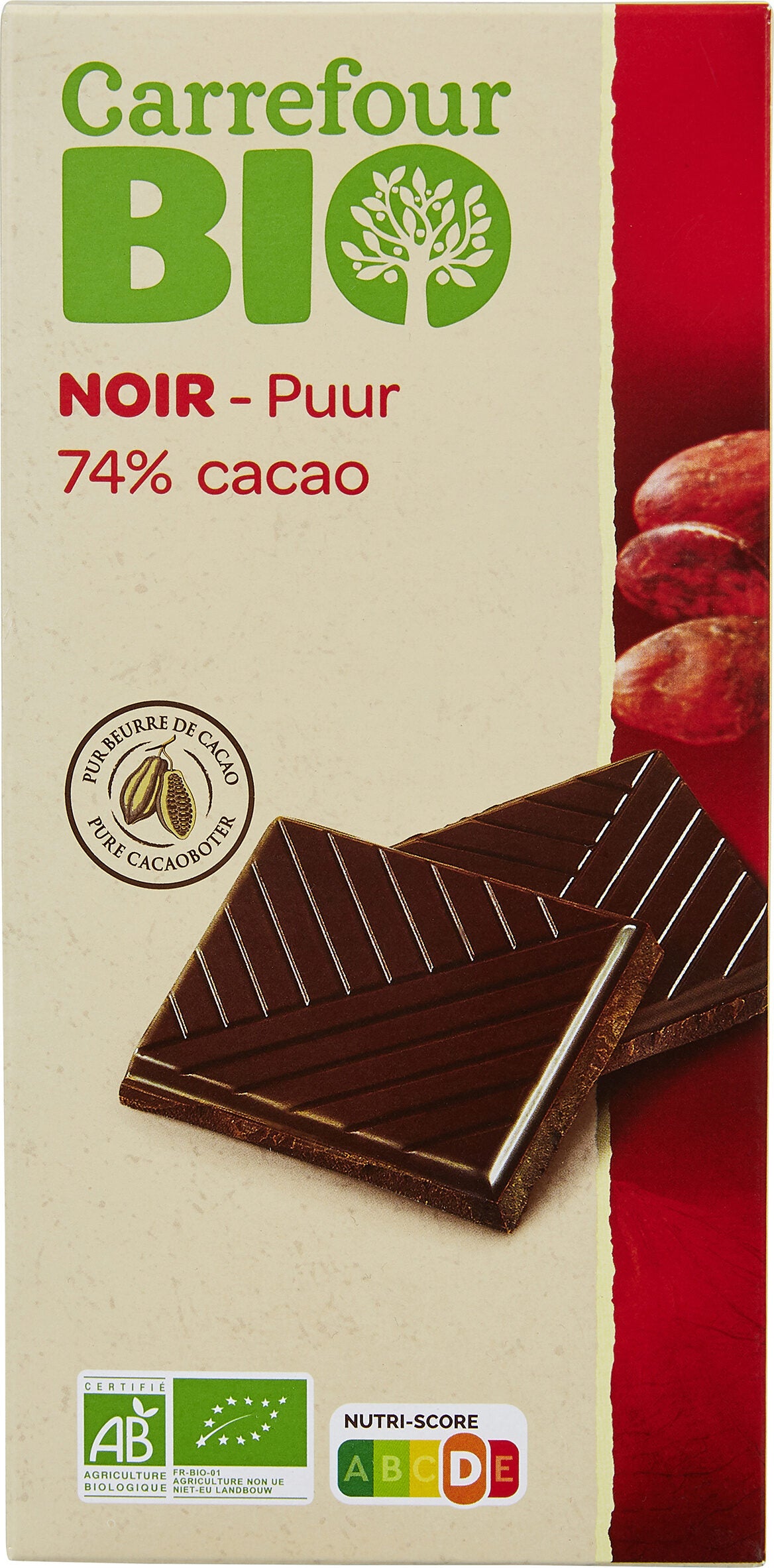 CARREFOUR BIO Chocolat Noir 74% 100g