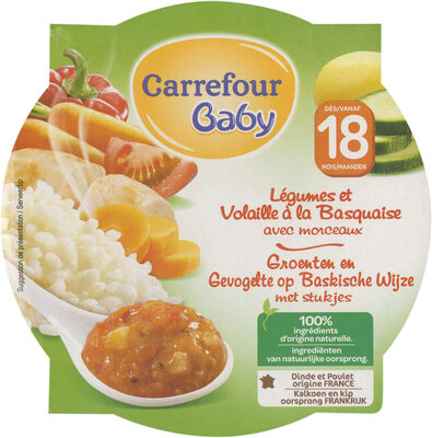 Légumes et volaille à la Basquaise Carrefour Baby - Produit