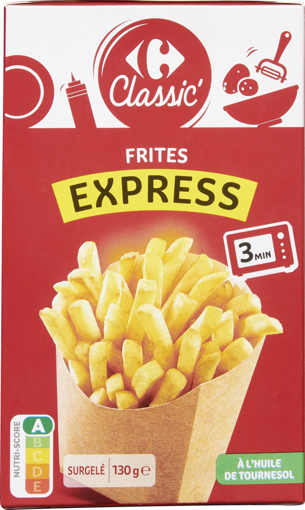 CARREFOUR Frites Express à l'Huile de Tournesol 130 g