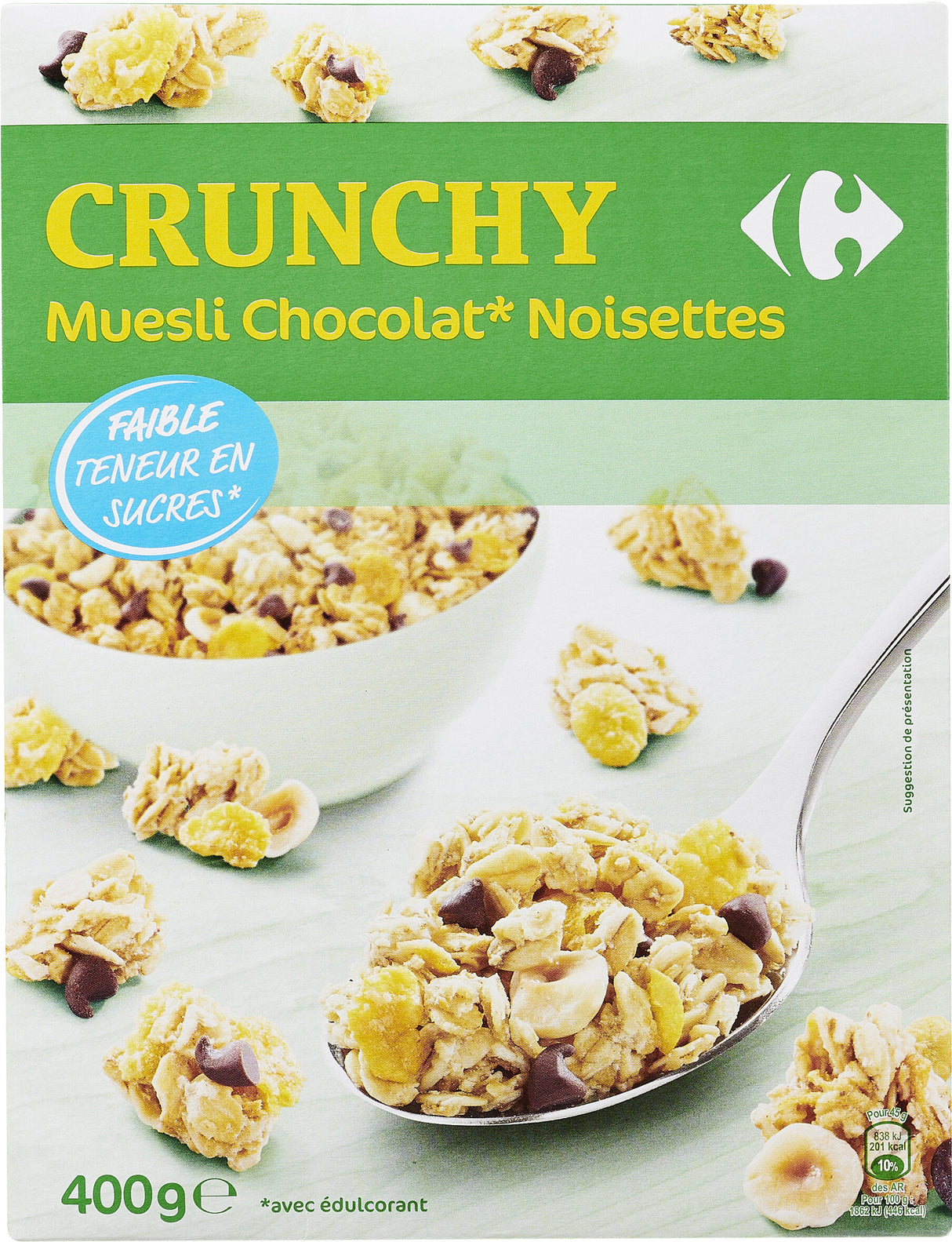 CARREFOUR Céréales Crunchy Muesli Chocolat & Noisettes 400 g