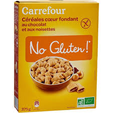 CARREFOUR NO GLUTEN Céréales Fourrées Chocolat/Noisette 375 g