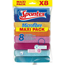 SPONTEX Lavettes Microfibre Multi-Usage Pack de 4