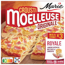 MARIE Pizza Moelleuse Jambon-Fromage Surgelée 3 x 400 g