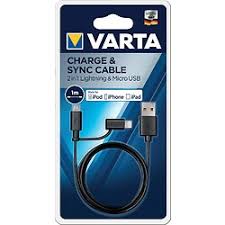 VARTA Câble 2-en-1 Lightning & Micro USB