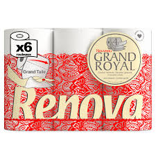 RENOVA Papier Hygiénique Grand Royal 6 Rouleaux 4 Plis